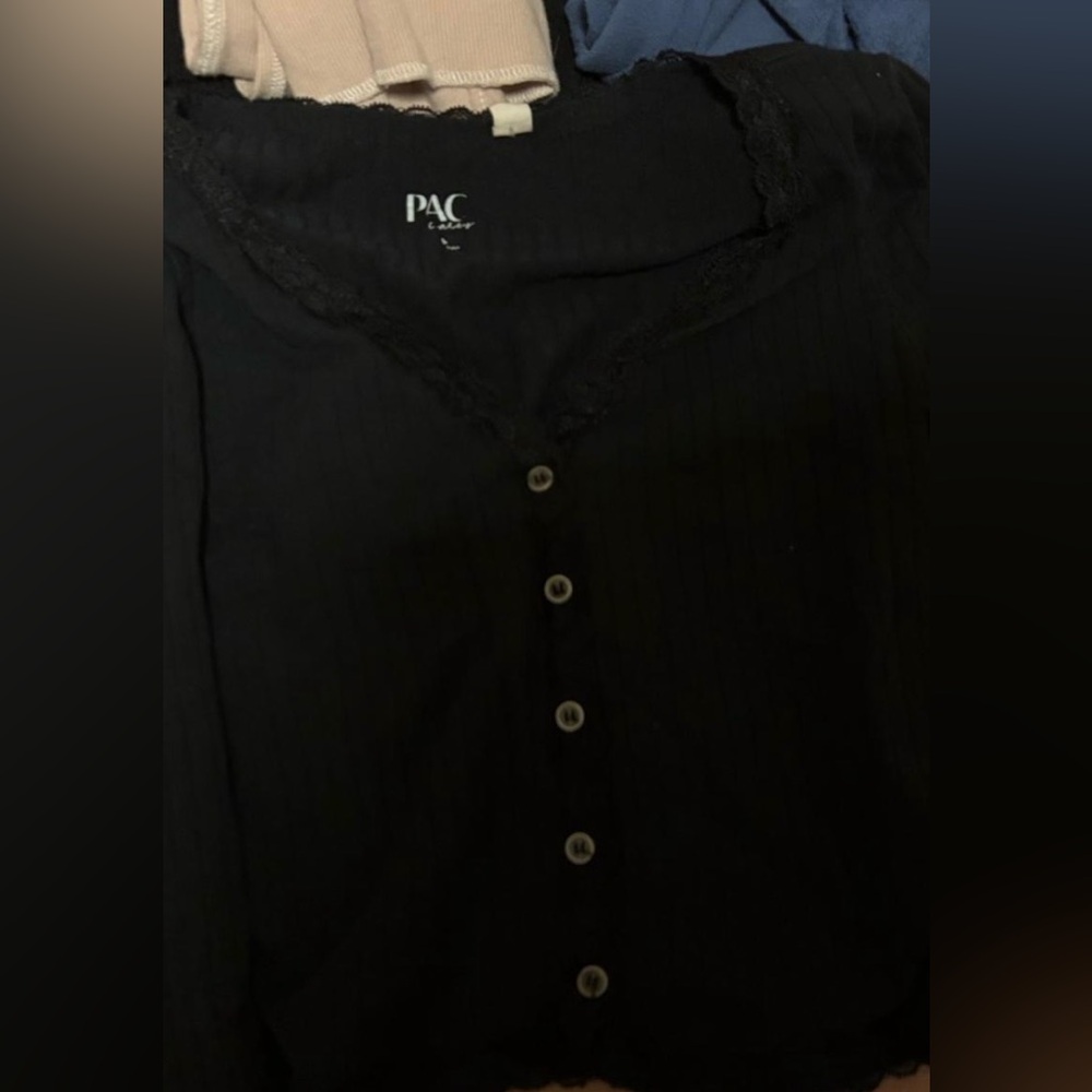 Women’s Pacsun black lace long sleeve shirt, size medium